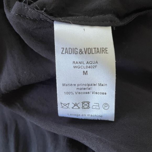 Zadig & Voltaire Black with Gold Trim Collar Dress - Picture 9 of 10